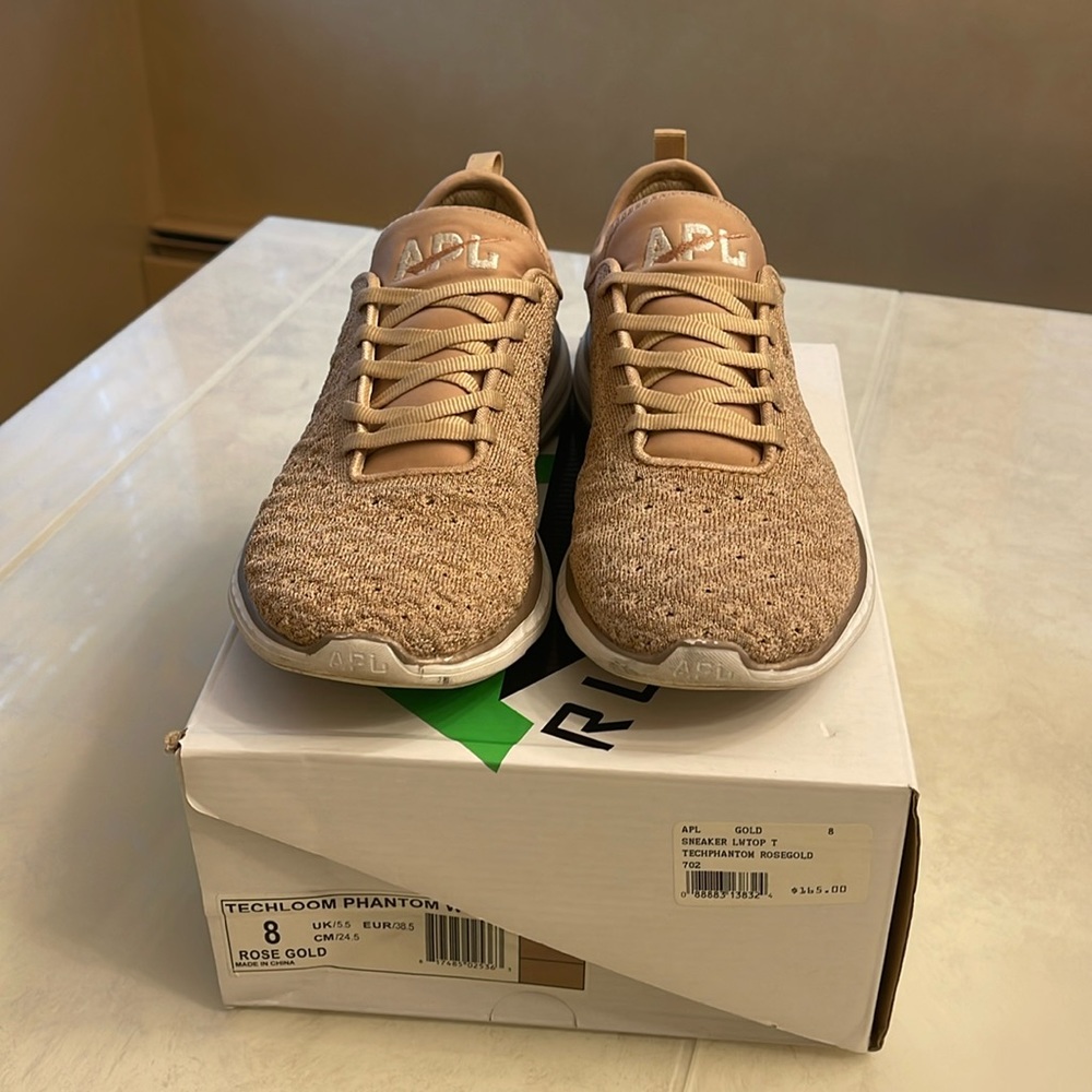 APL techloom phantom rose gold size 8 sneakers